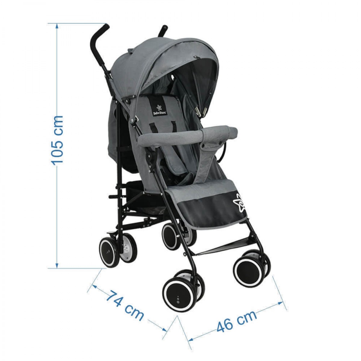 Bebe Stars Buggy Ελαφρύ Καρότσι Light GREY