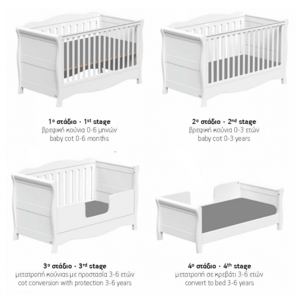 Casababy Oxford Βρεφικό Κρεβάτι Μετατρεπόμενο Σε Προεφηβικό