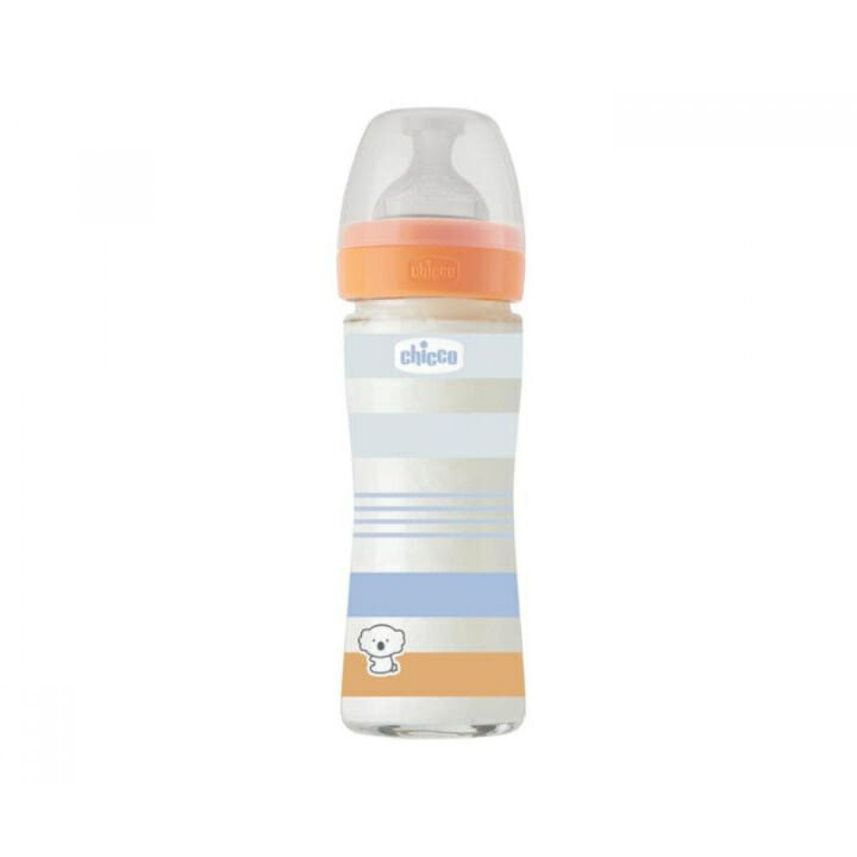 Μπιμπερό Γυάλινο Well Being 0m+ 240ml Σιλικόνης Boy Chicco