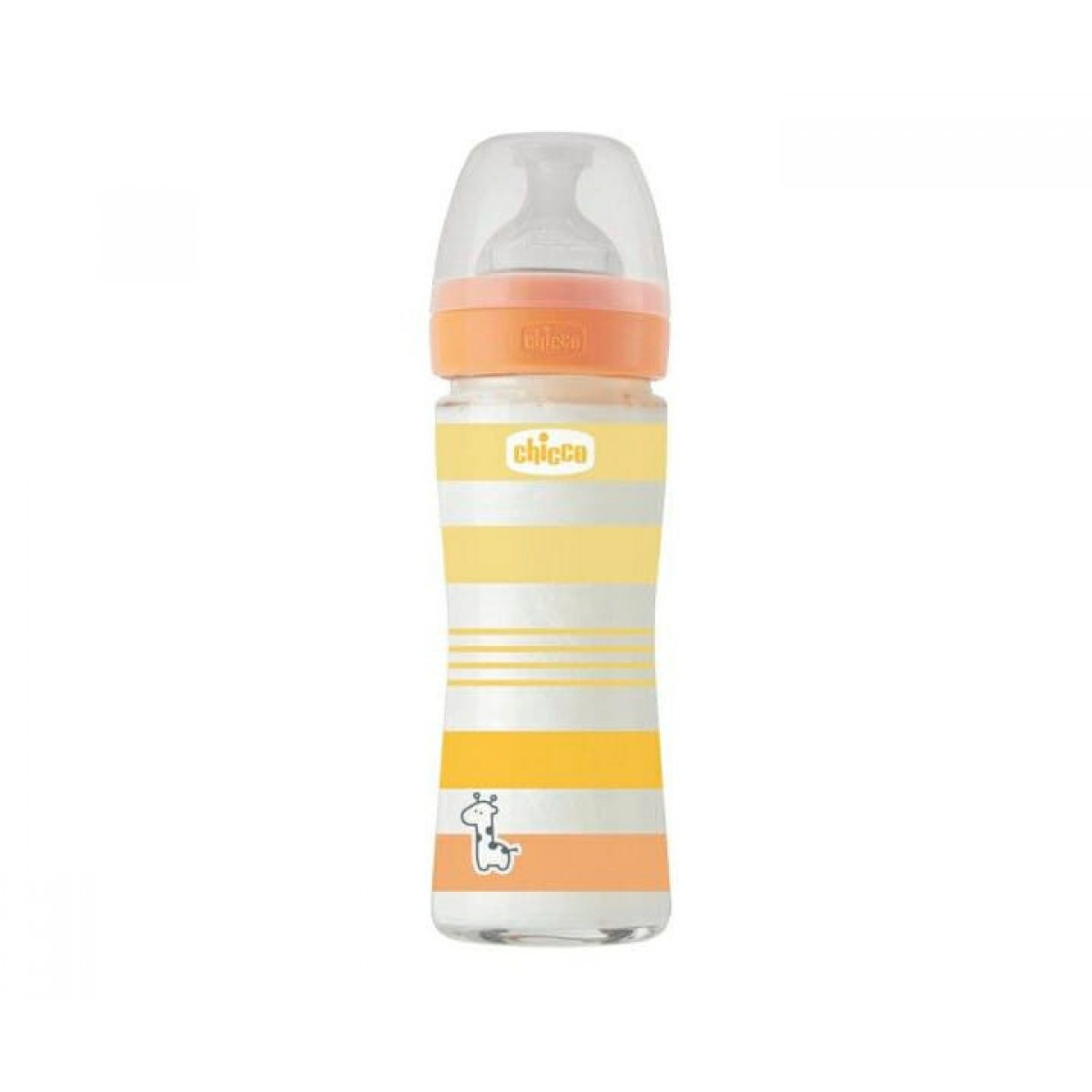 Μπιμπερό Γυάλινο Well Being 0m+ 240ml Σιλικόνης Unisex Chicco