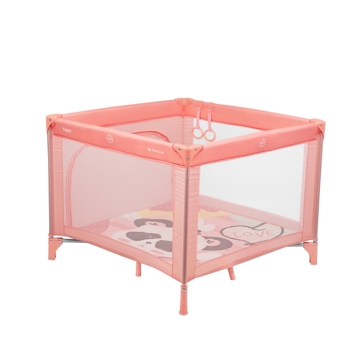 Τετράγωνο Πάρκο Playpen Enjoy 92x92x77cm Pink  Panda  Kikkaboo