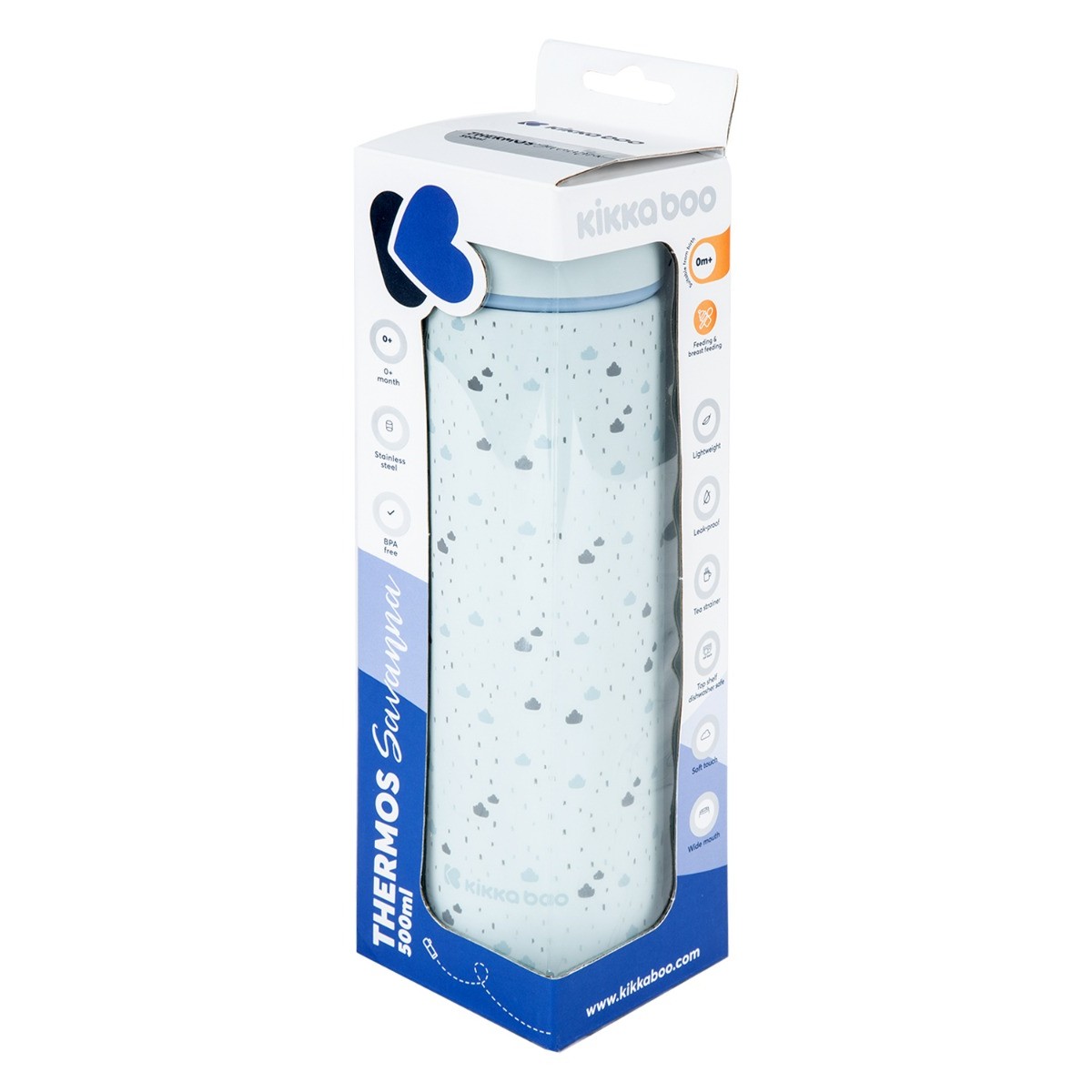 Θερμός Ανοξείδωτος Kikka boo Savanna blue 500ml