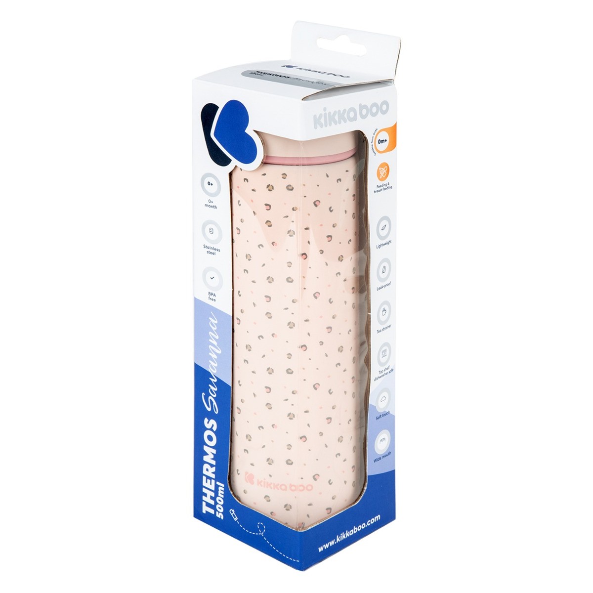 Θερμός Ανοξείδωτος Kikka boo Savanna Pink 500ml