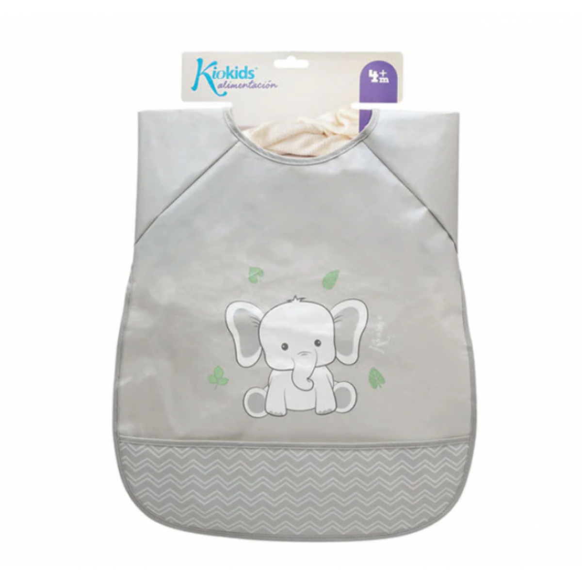 Kiokids Αδιάβροχη Σαλιάρα με Μανίκια Little Elephant