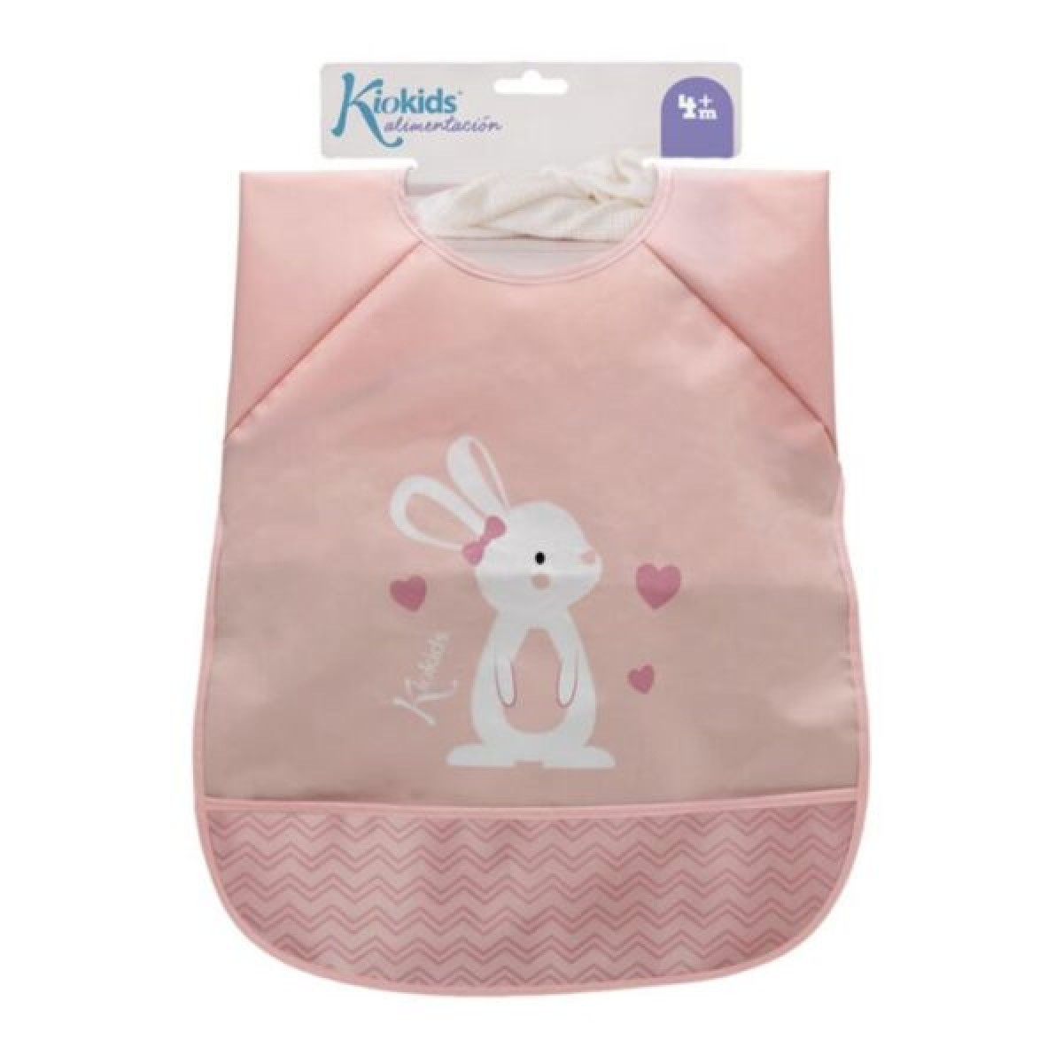 Kiokids Αδιάβροχη Σαλιάρα με Μανίκια Lovely Bunny