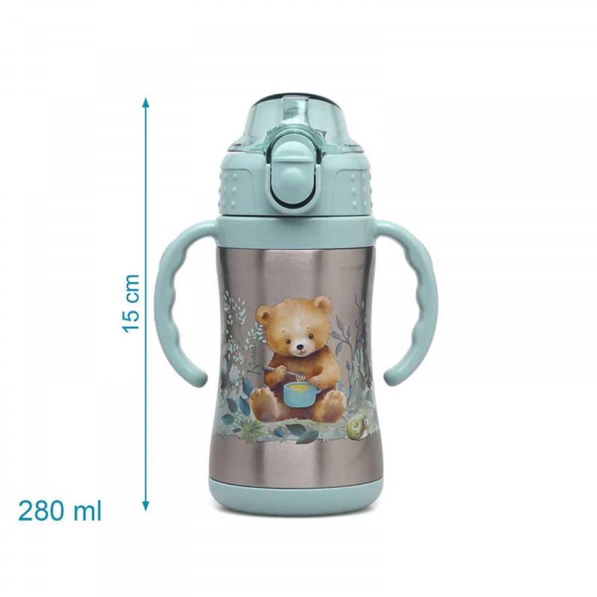 Παγούρι Θερμός Kiokids Με Λαβές Little Bear Mint 280ml