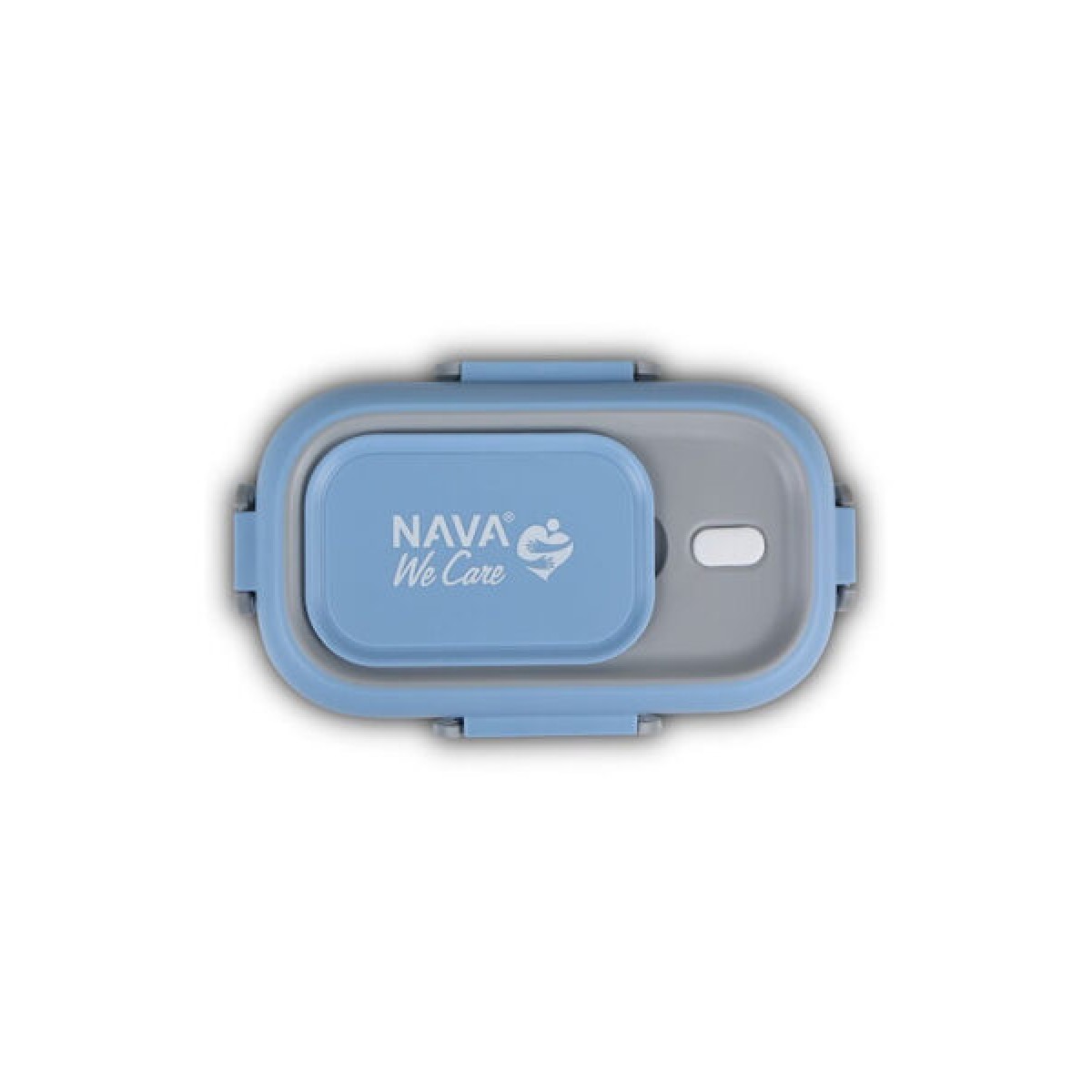 Nava We Care Lunchbox Δοχείο Φαγητού με Χωρίσματα Ανοξείδωτο Ορθογώνιο Μπλε 800ml