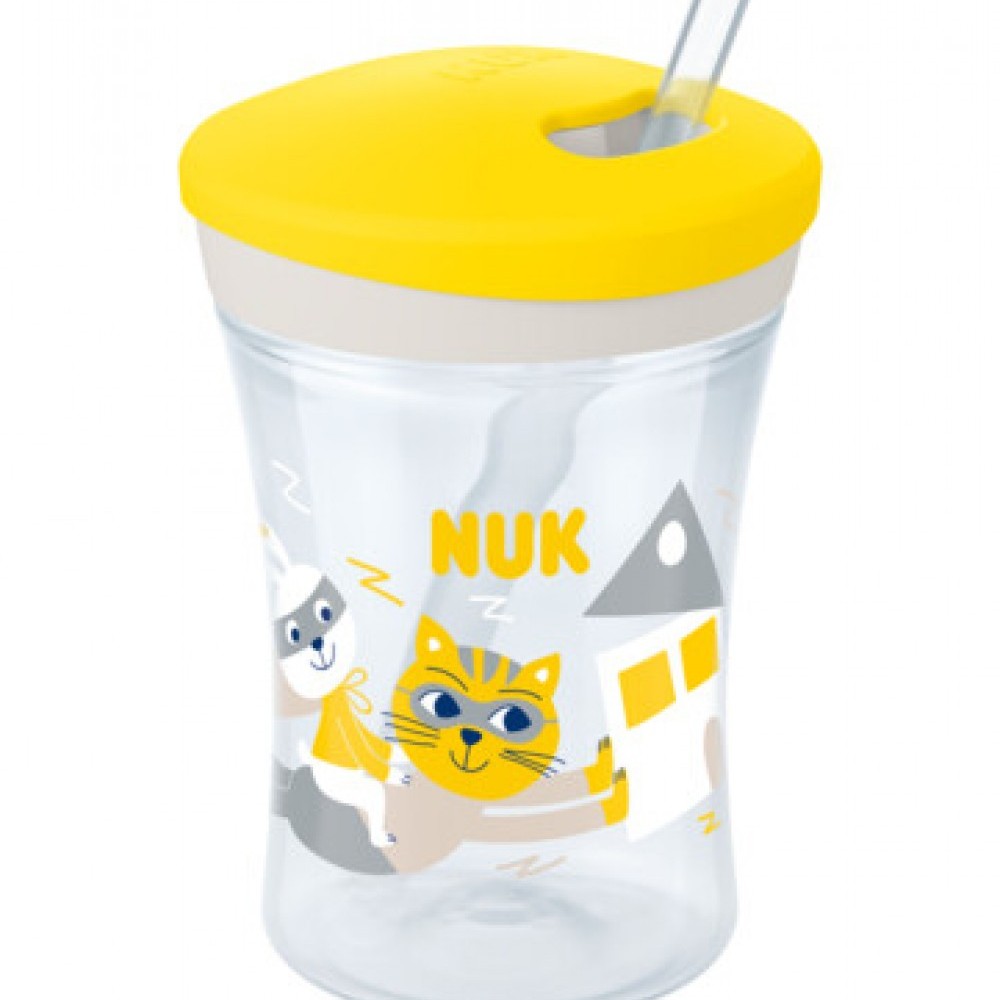 Nuk Παιδικό Ποτηράκι Action Cup από Πλαστικό Κίτρινο 230ml για 12m+