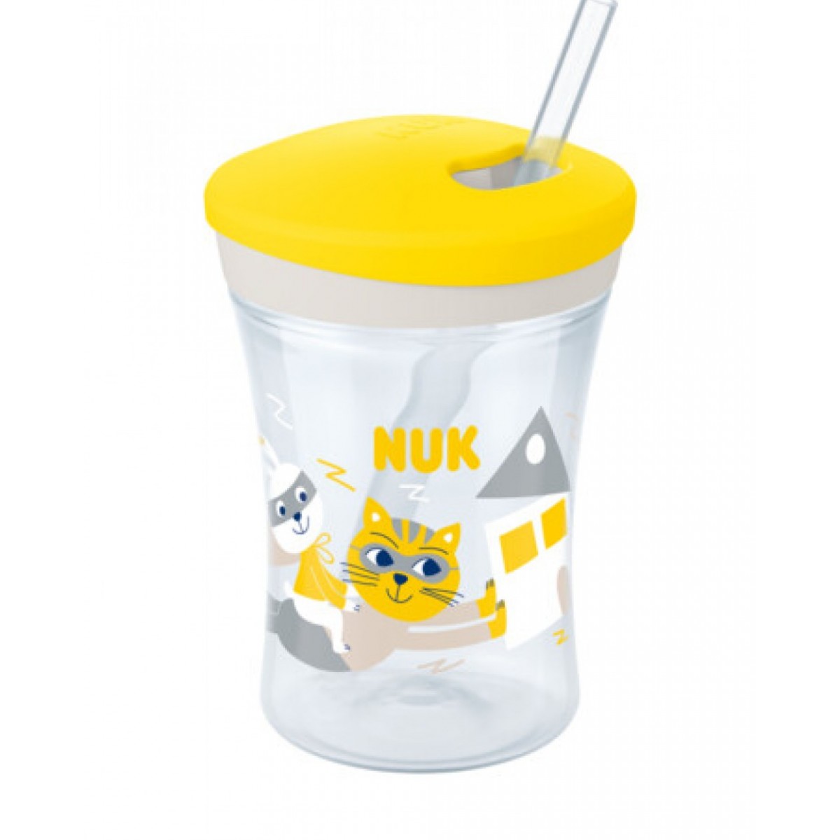 Nuk Παιδικό Ποτηράκι Action Cup από Πλαστικό Κίτρινο 230ml για 12m+