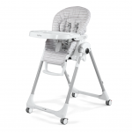 Peg Perego Prima Pappa Follow Me  Linear Grey κάθισμα φαγητού Κάθισμα από PVC και Δώρο η μπάρα παιχνιδιών