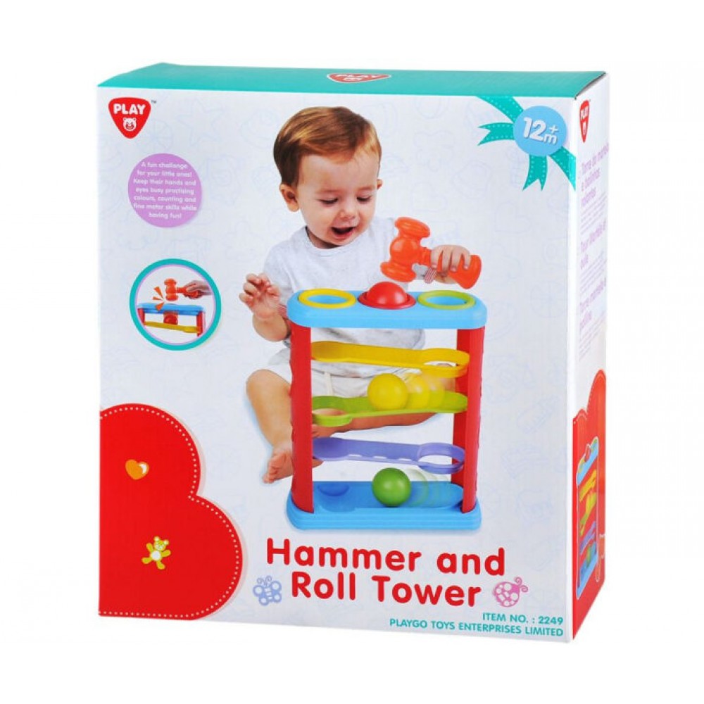 Πίστα Με Μπαλάκια Και Σφυράκι Hammer & Roll Tower Playgo